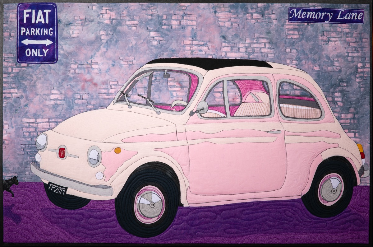Den lyserøde Fiat - The pink Fiat 60X90 cm solgt